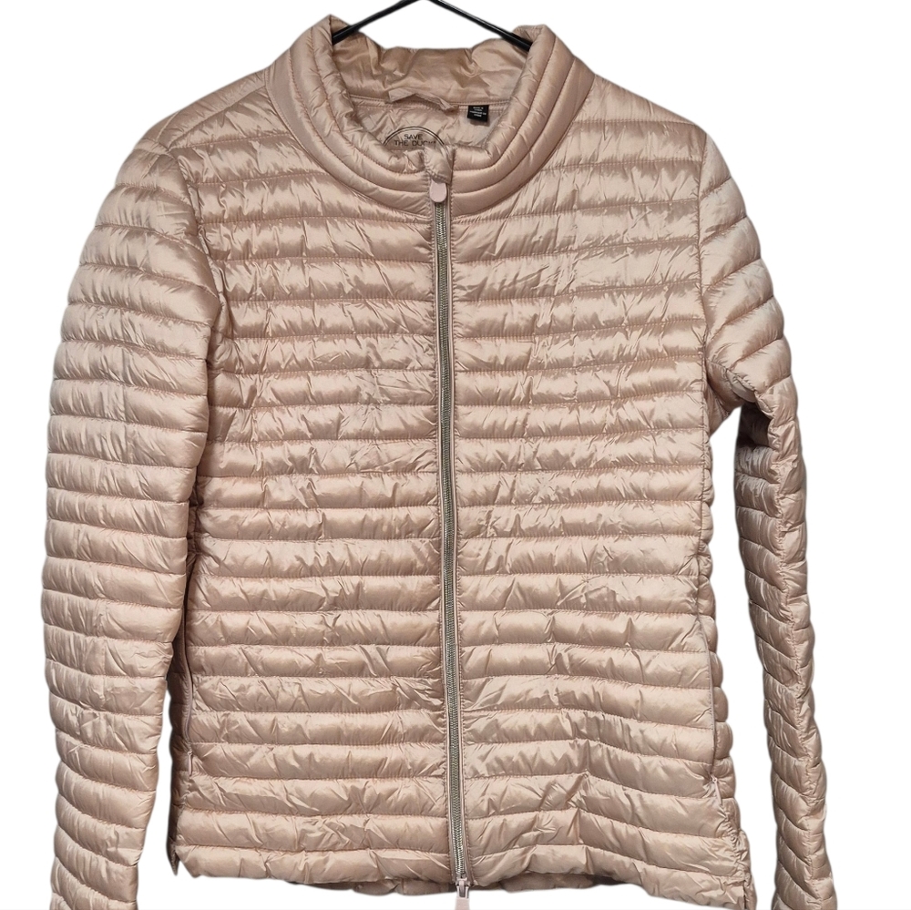 Save THE DUCK Ultra Light Quilted Puffer Jacket Coat Pink Women's Size Large
